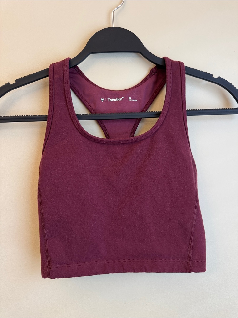 TNA Action Burgundy Cropped Racerback Tank Size XS